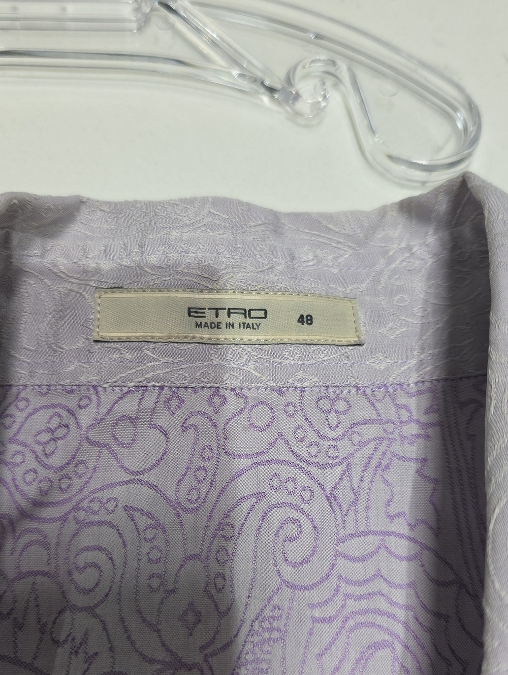 #460 ETRO Lavender Paisley Button-Down Shirt 48 - Picture 12 of 14